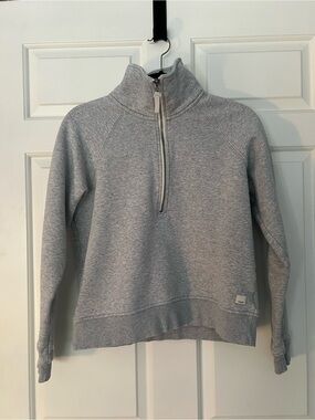 Vuori Light Gray Half-Zip Cowl Sweatshirt